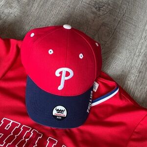 Kids Red white and Navy Philadelphia Phillies Cap